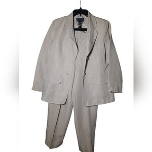 Linen Blend Cream Suit by Jones New York